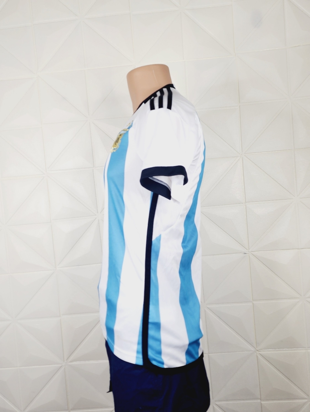 Adidas Argentina White Slim Fit Jersey with Navy Accents - Picture 3 of 8